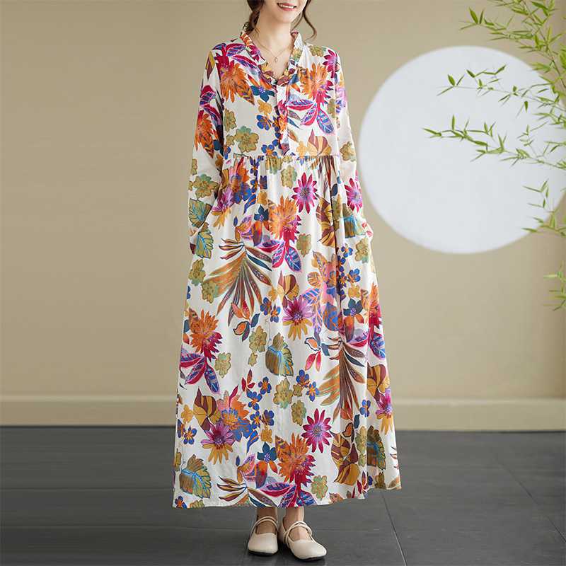 

Кружевное платье-свинг с длинным рукавом из муслина 2XL