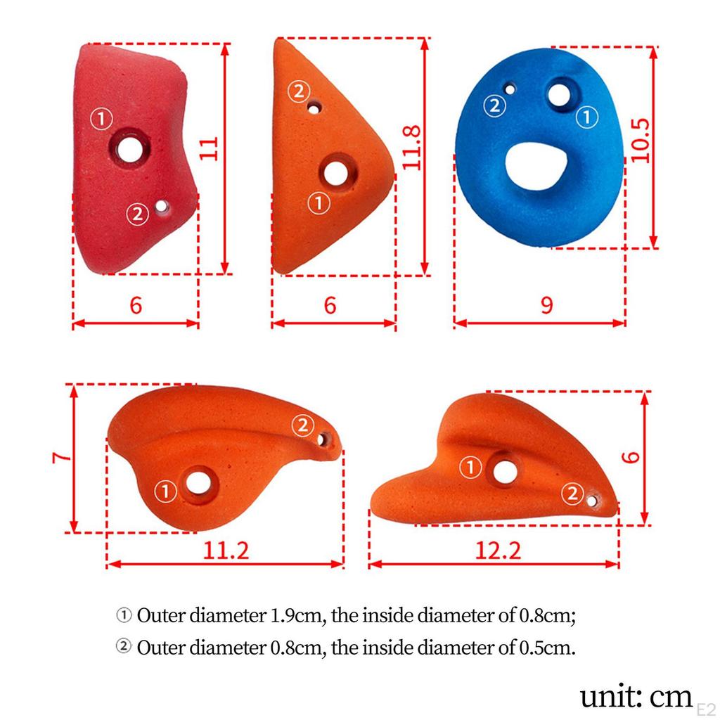 5 Rocks, Rock Wall Climbing Sets with Mounting Material, Brackets, Holds for,