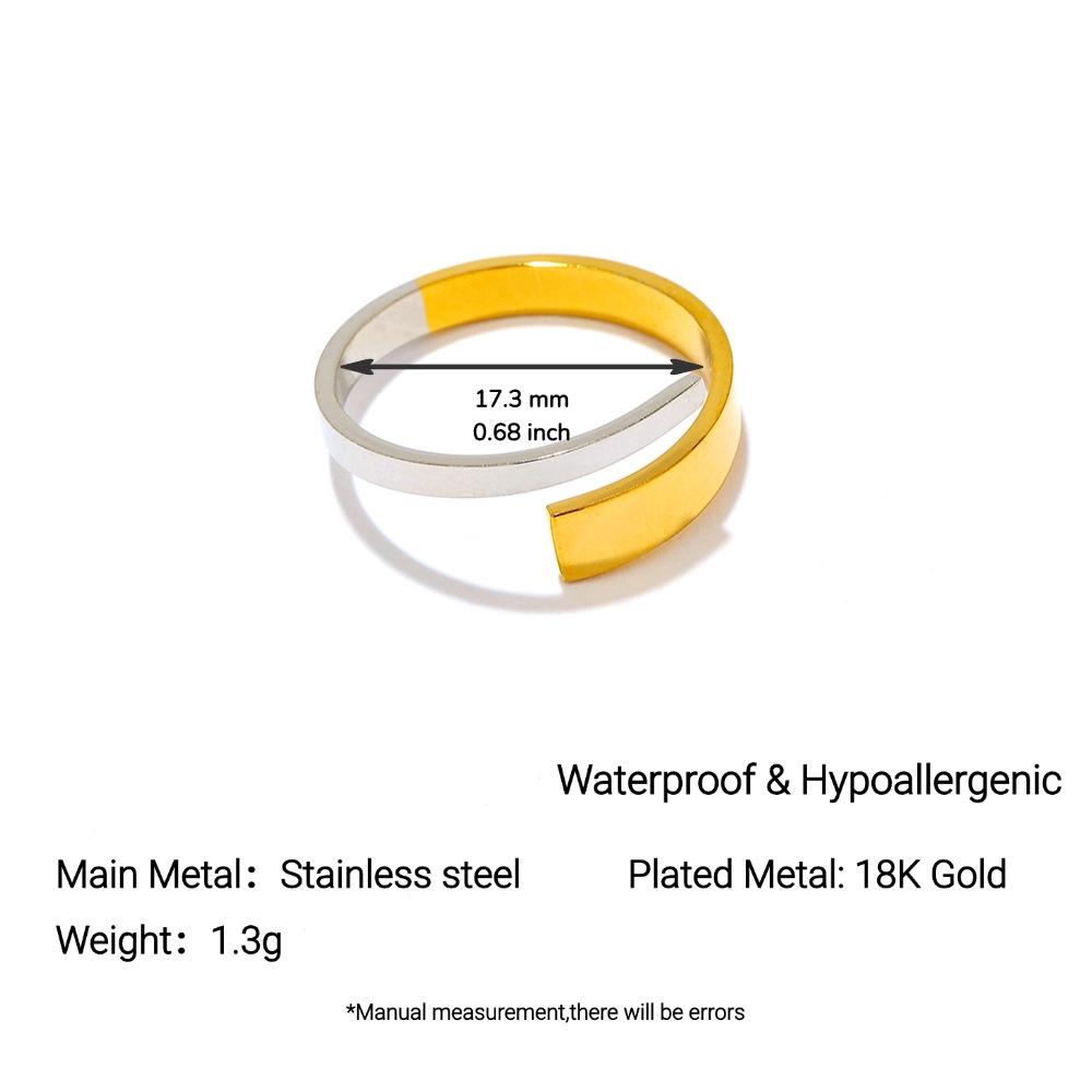 

Yingtai Round Geometric Stainless Steel Titanium Ring, 18k Gold-Plated - Trendy Niche Women s Jewelry