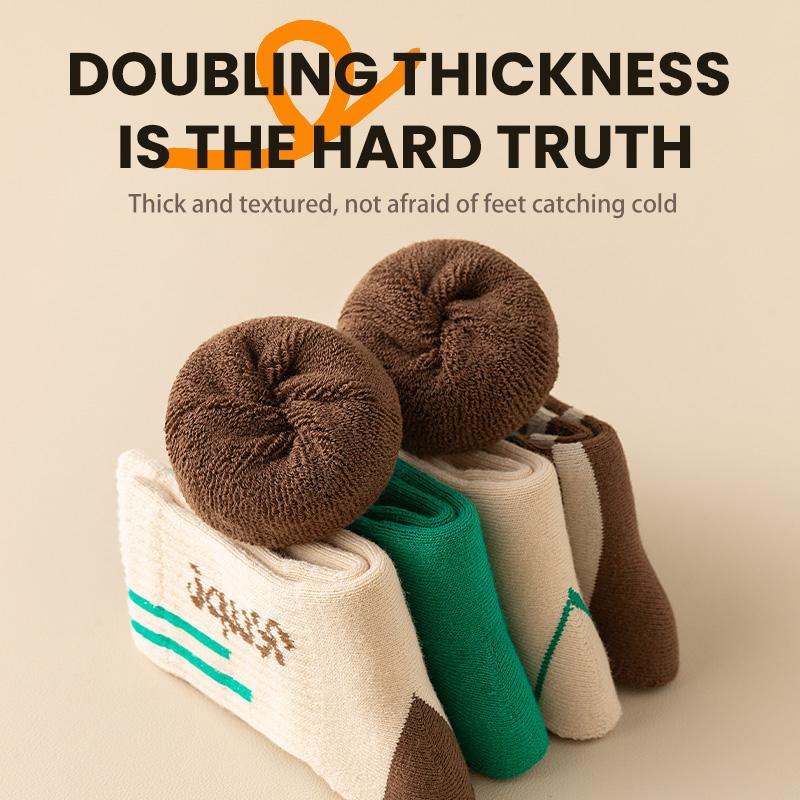 5 perechi de șosete de iarnă pentru copii, ultra groși, seria C, fără picioare urât mirositoare și șosete atletice pentru școală cu elasticitate ridicată, 1-16 ani