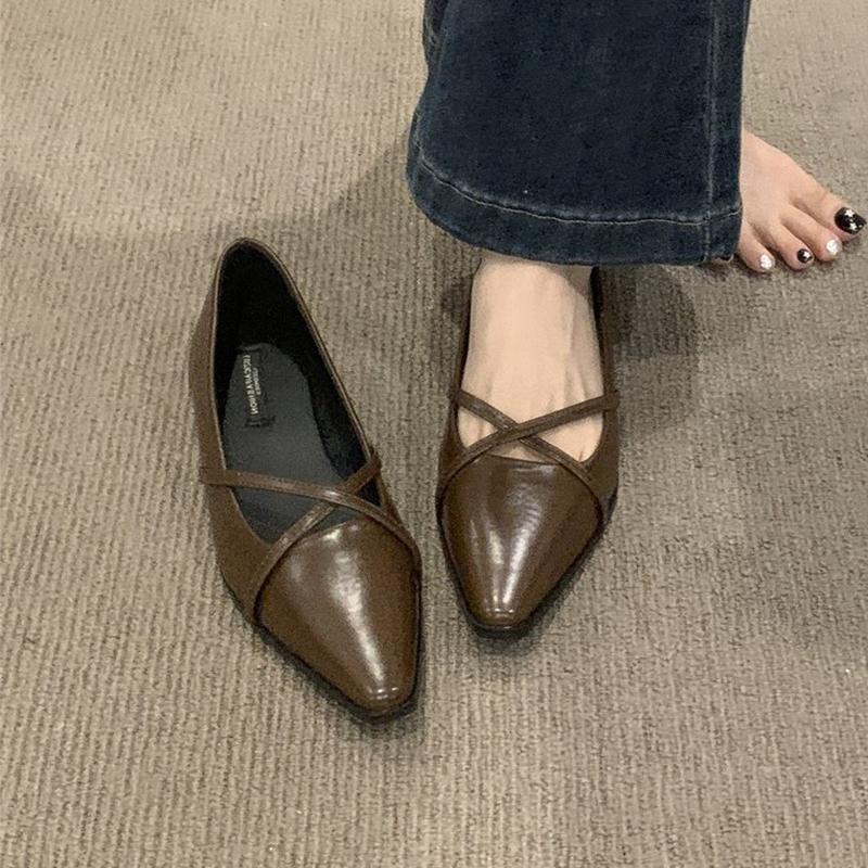 Pointed Toe Flats Shoes Women Fashion Shallow Sandals 2024 Walking Dress Shoes Casual New Fashion Cozy Autumn Sexy Mujer Zapatos