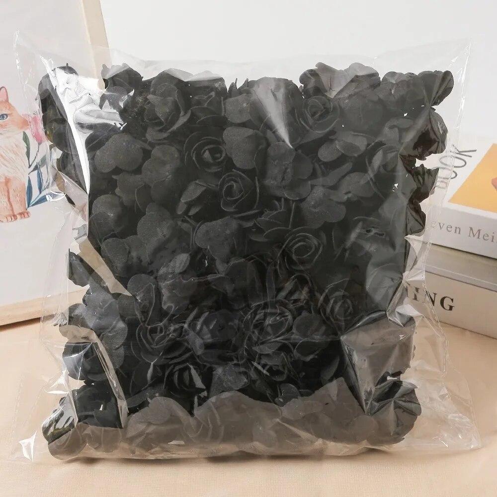 50/100Pcs Rose Artificial Flowers 3.5cm PE Foam Fake Flowers Teddy Bear Home Decor Wedding Decoration DIY Gifts Boxs Accessories
