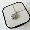 Vinregem 100% 925 Sterling Silver VVS1 3EX D Color 1CT 6.5 MM Real Moissanite Diamond Gemstone Flower Pendant Necklace Fine Jewelry GRA