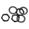 Uxcell Guitar Nuts and Washers Guitar Jack Socket Nuts Black for Guitar Bass 3 Sets 3/8" Input/Output