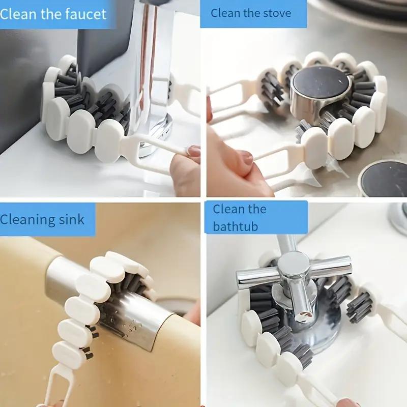 Flexible U-shaped Cleaning Brush for Faucets and Crevices In The Bathroom