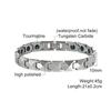 Ikuinen Anti-scratch Tungsten Carbide Bracelet Men Green Tourmaline Gold-color 20/21cm Jewelry Waterproof