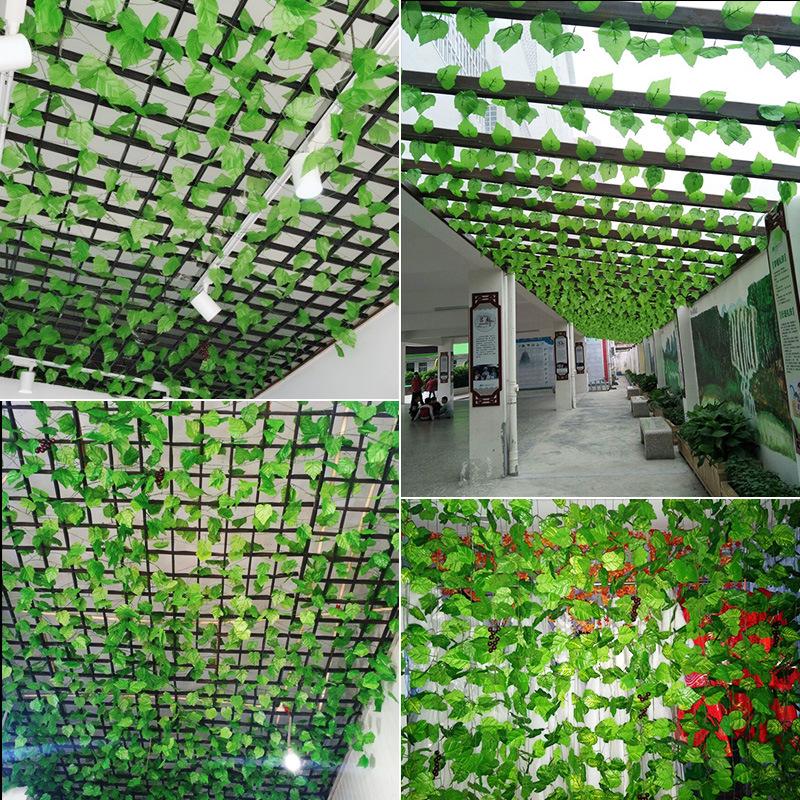 Rattan Pothos Artificial Green Vine for Air Conditioner or Water Pipe Cover