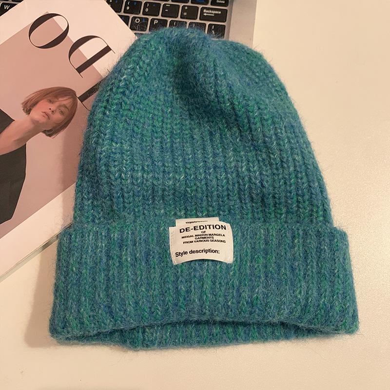 Autumn and Winter Hats Women's Big Head Circumference Knitted Hats Fashionable Versatile Wool Hats Fleece Ear Protectors Warm Cold Hats