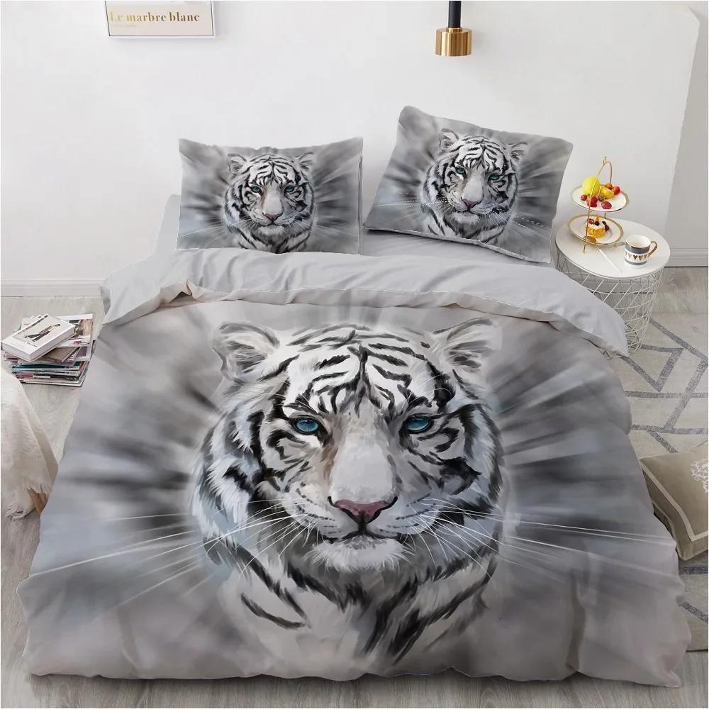 3D Printed Animal Tiger Comfortable Duvet Quilt Cover Pillowcase Bedding Set Children Bedroom Decoration Home Textile