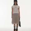 Japanese Niche Double-Layered Ribbed Waist Gray Ballet-Style Fluffy Skirt for Women