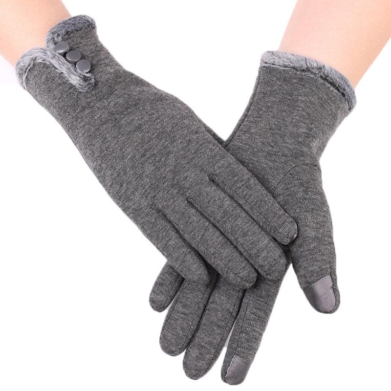 1 pereche Mănuși de iarnă călduroase din fleece pentru femei, mănuși cu catifea termică pe interior pentru încheietură, compatibile cu ecran tactil