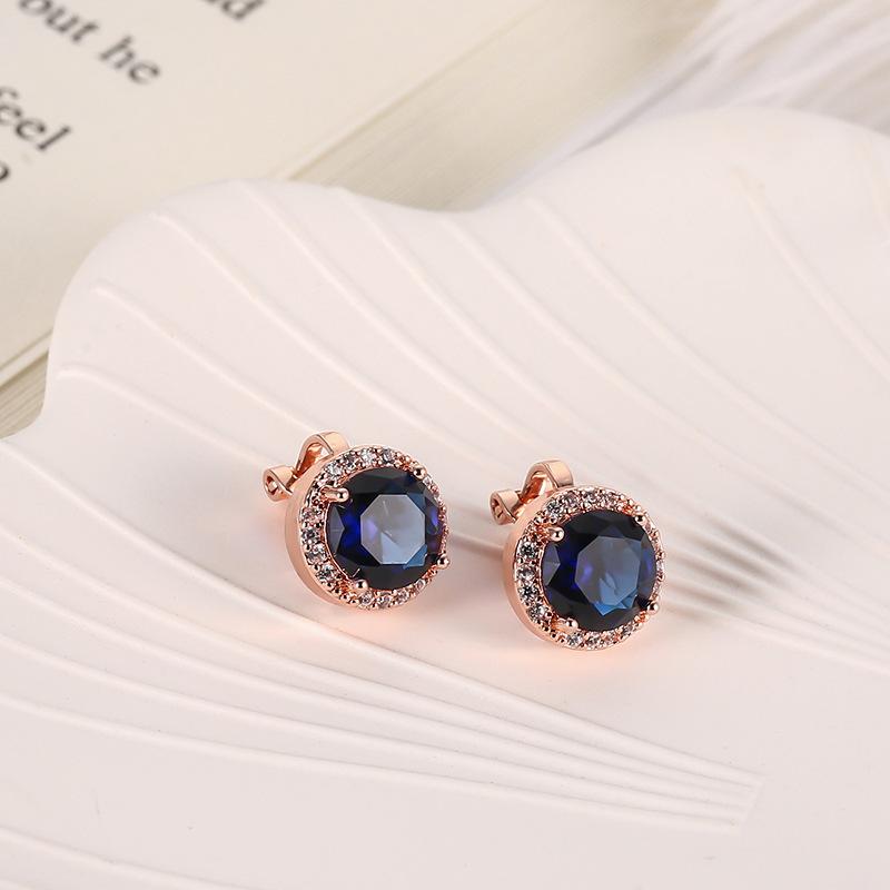 Small Contrasting Colors, Fresh And Super Glittering Royal Blue Crystal Earrings, Annual Femininity, Versatile Earrings Jewelry.