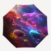 Galaxy, Nebula Themed Automatic Opening and Closing Umbrella, Compact Travel Umbrella, Lightweight and Portable, Suitable for Beach Commutin