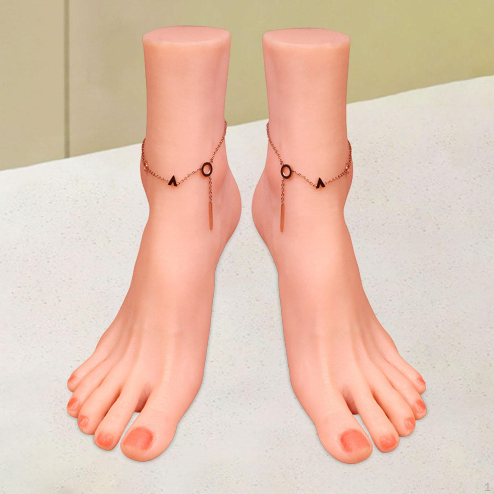 2x Female Feet Models Women s Sock Display Holder Multifunctional Fake Foot Mannequin for Sketching