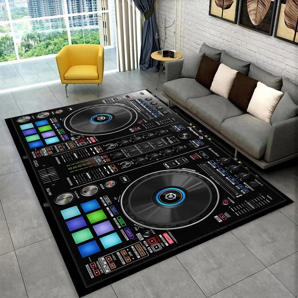 3D DJ Music Screen Keyboard Area Rug Carpet Rug for Living Room Bedroom Sofa Doormat Decoration Kid Play Non-slip Floor Mat Gift