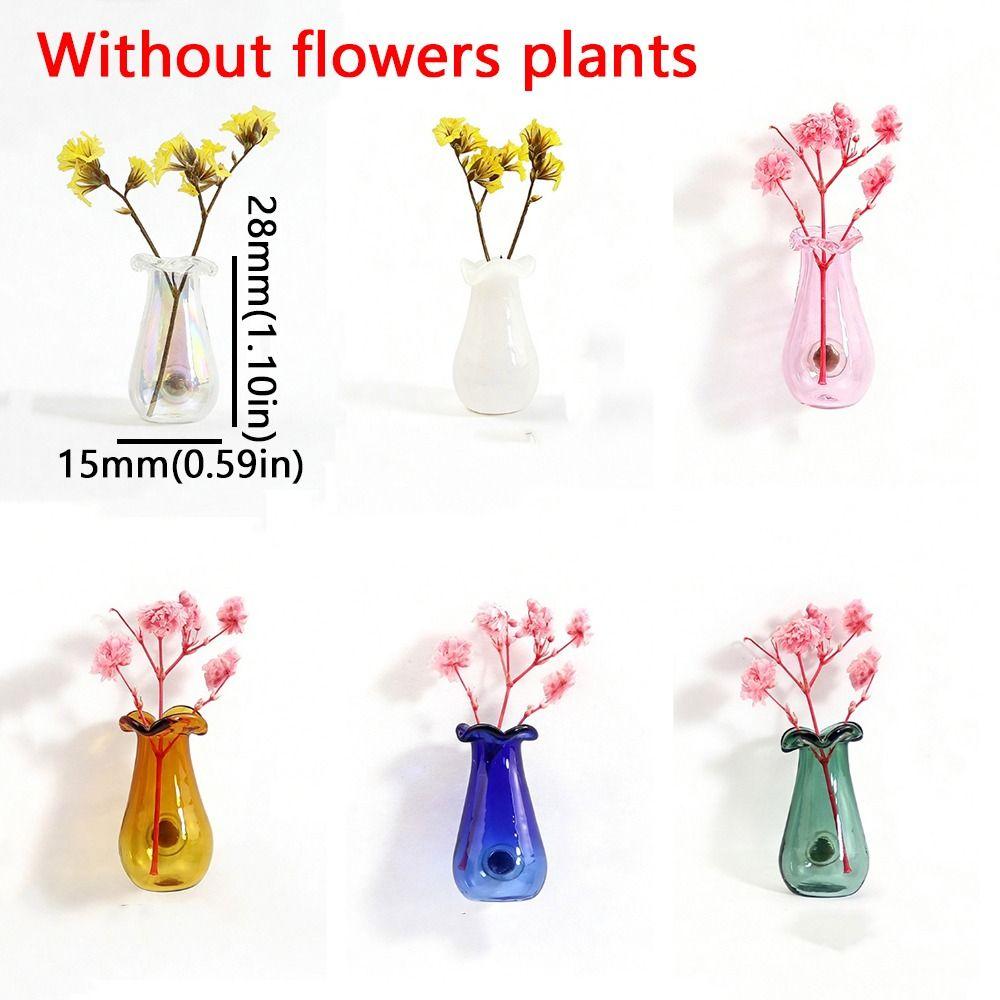 6Pcs DIY 3D Mini Vase Magnets Modern Exquisite Magnetic Glass Vases Funny Artistic Plant Propagation Station Kitchen Decor