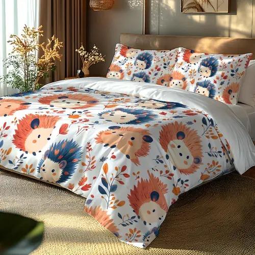 Comforter Hedgehog With Hedgehog Pattern Suitable For Children Boys Girls And Adults Warm Soft And Breathable