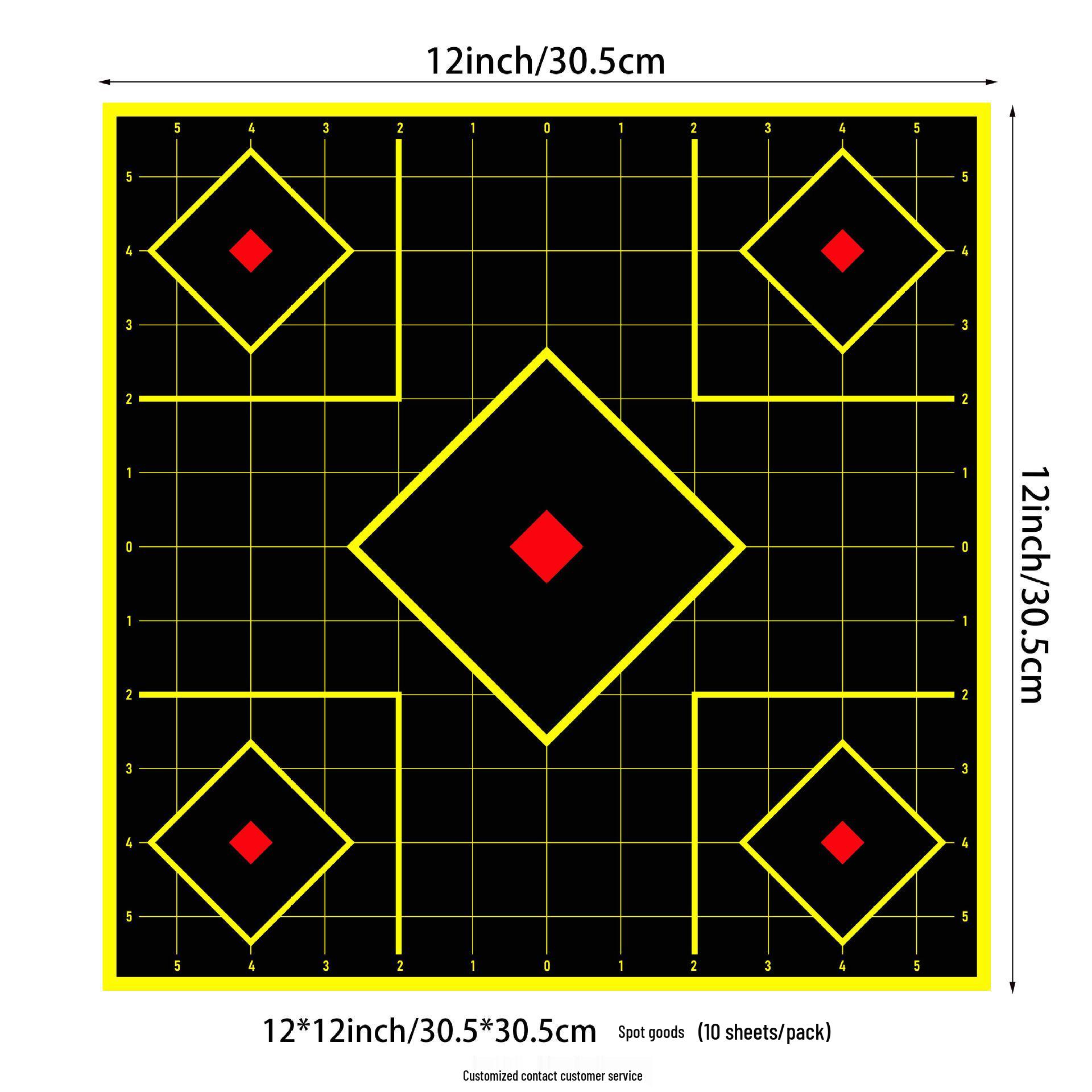 

12x12 Precision Square Fluorescent Yellow Target Stickers for Shooting Training