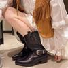 Fashion 2025 Summer New Fashion Woven Cutout Block Heel Cool Booties Personality Summer Boots Women's Shoes