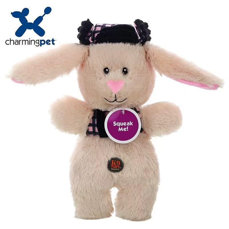 Qimin Squeaky Dog Toy: Plush Knot Leash Bear & Deer for Fun & Companionship