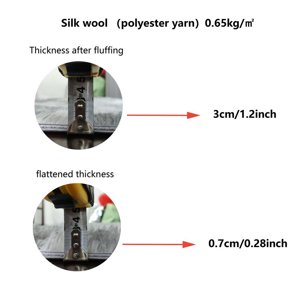 Silk Wool Bedside Rug Living Room Bedroom Baby Room Soft Home Decor Rug Washable Stain Resistant Floor Mat