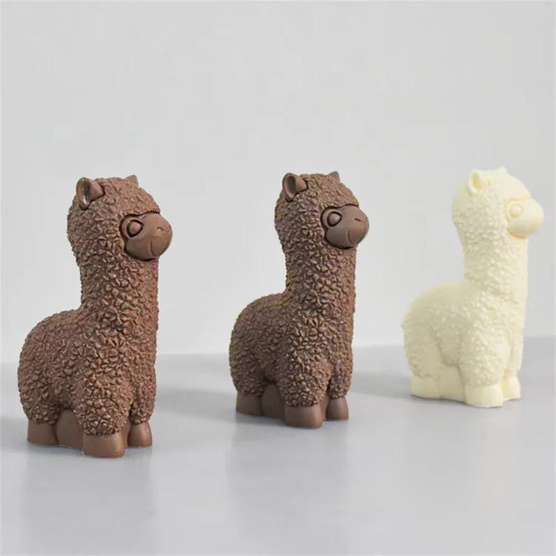 Cute 3D Alpaca Silicone Mold Creative Cartoon DIY Chocolate Candy Molds Kitchen Baking Cake Decoration Tool Candle Soap Mould