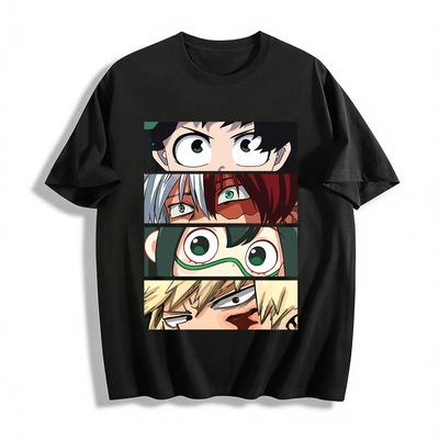 My Hero Academia Anime Character Eyes Print Short Sleeve T-Shirt Pure Cotton T-shirt