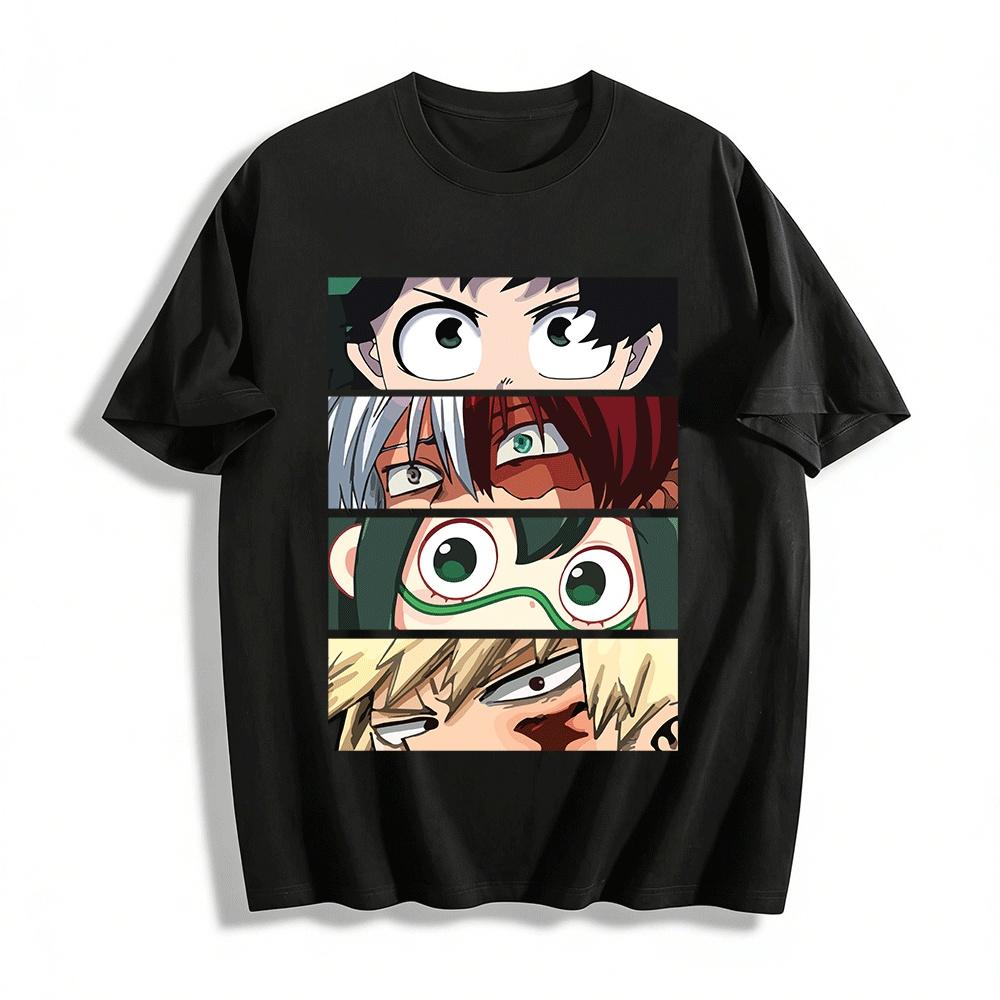 My Hero Academia Anime Character Eyes Print Short Sleeve T-Shirt Pure cotton T-shirt