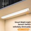 Motion Sensor LED Under Cabinet Lamp Dimmable Rechargeable Night Light Stairs Closet Room Aisle Tube Bar Detector Bulb