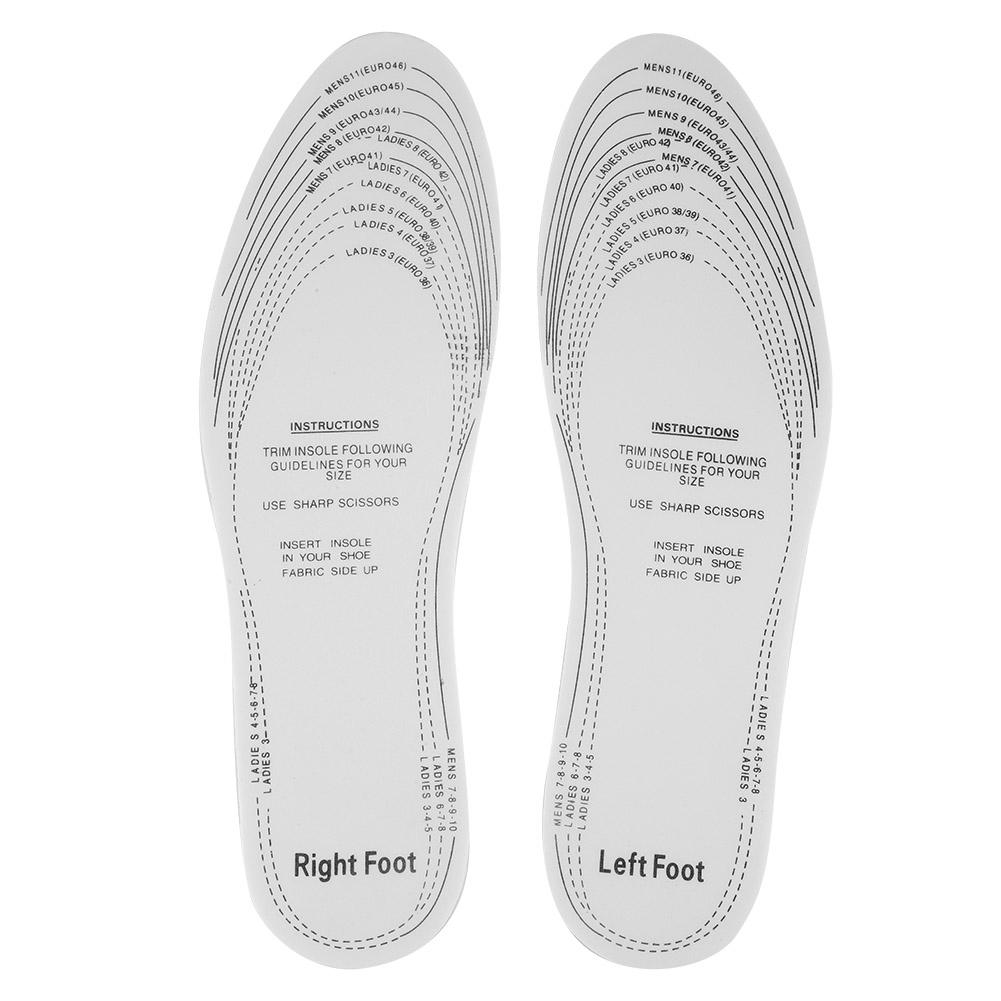 Igeteck Men's White 1 Pair Latex Shoe Insoles Absorbing Sweat Wo Breathable Shock Absorption
