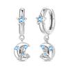 Luxury 925 Silver Pink Bowknot Stud Earrings Diamond Flower Heart Hoop Earrings for Women Sweet Fine Jewelry Gift