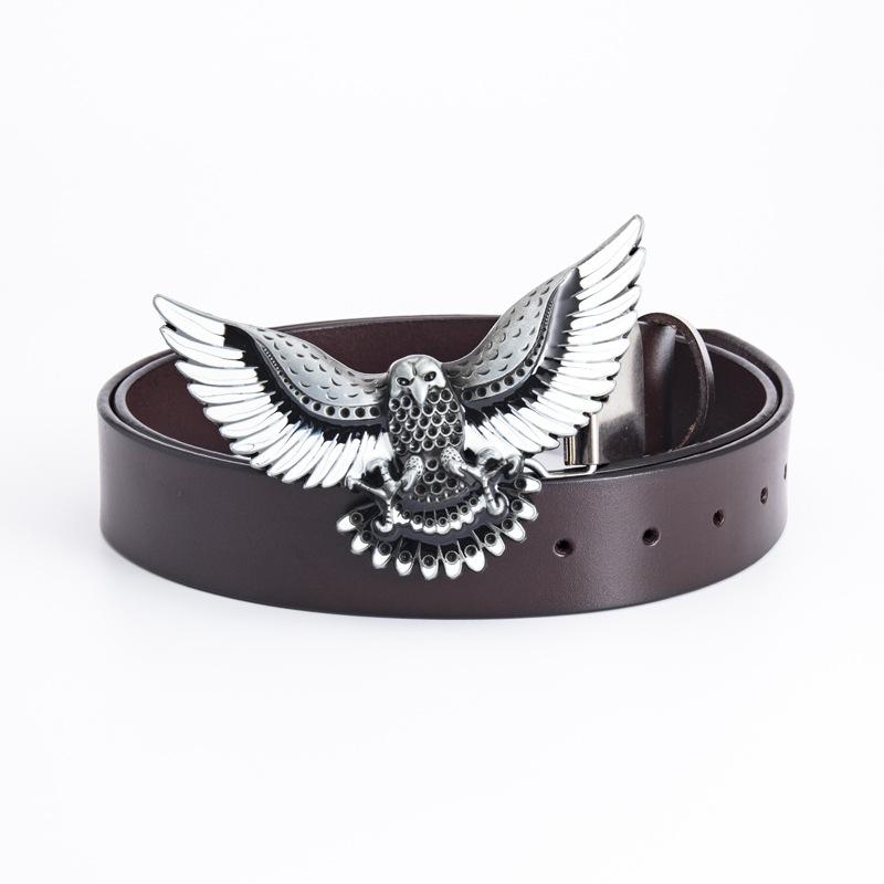 Domineering Eagle Fashion Belt Hip Hop Rock Style Men's Whole Cowhide Personalized Retro Belt Stage Decoration Belt