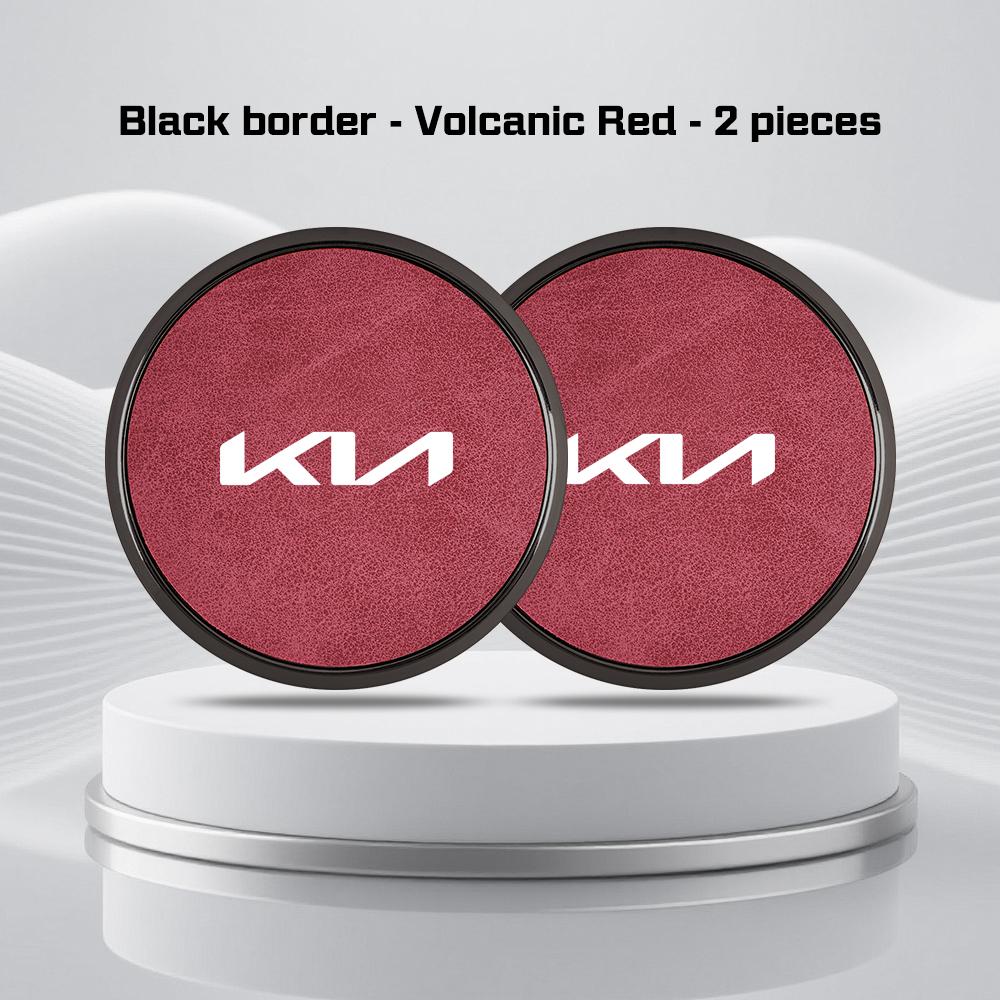 Car Leather Alloy Coaster For Kia GTLine RIO K2 K3 K4 K5 k8 Sportege Picanto Optima Soul Ceed Water Cup Holder Pad Non-slip Mat rnqt40