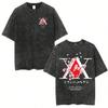 Vintage Washed Anime  T Shirt Spider Phantom Troupe Hisoka Chrollo Short Sleeve T-Shirt   Summer T-Shirts
