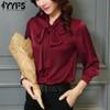 Women's Fashion Casual Spring Fall Solid Color Print Long Sleeve Blouses & Shirts