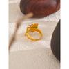 Yhpup Roestvrij Staal Metaal Gegoten Geïntegreerde Vlinder Mode Ring 18K PVD Gecoat Waterdicht Textuur Goudkleur Mode Sieraden