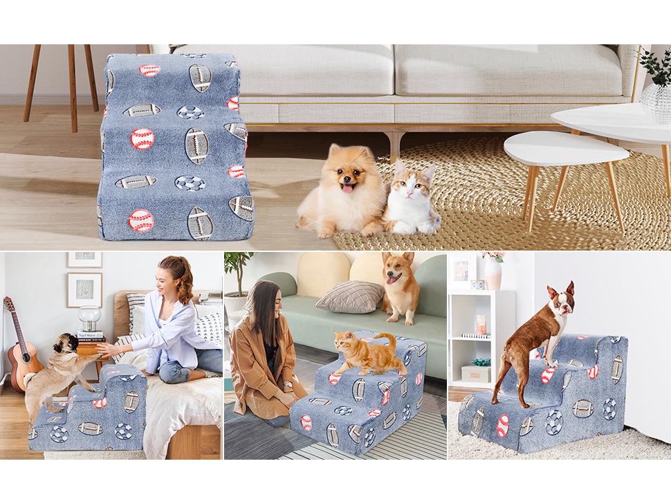 Luminous Pet Ramp: Sponge Stairs for Small Dogs - Teddy Sofa Bed Slope