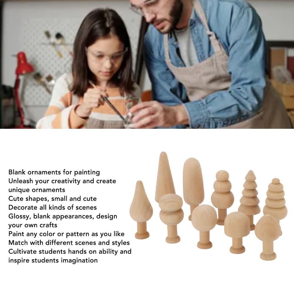 20 Pcs Schima Superba Wood Blank Wooden Peg Trees 25mm Wooden Xmas Trees  Easter Party