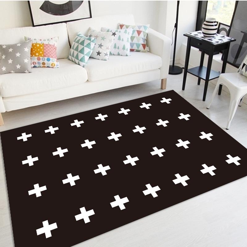 Tištěný koberec Severský obývací pokoj Ložnice Koberec k posteli Vstup do ložnice Protiskluzová podložka na podlahu Rohožka