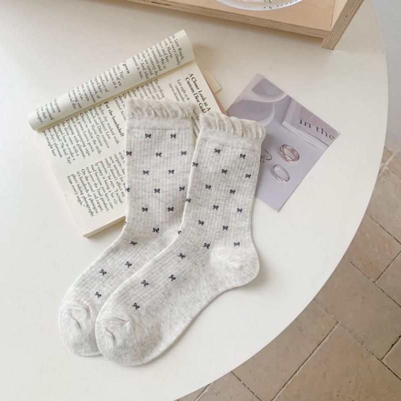 

Женские летние тонкие однотонные милые носки с бантом и кружевом в сладком балетном стиле 1 pair