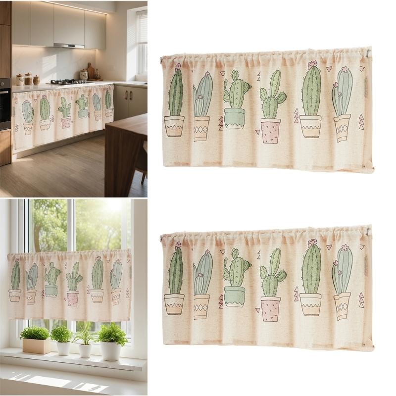 Dustproof Linen Door Curtain Natural Fiber Privacy Screen Adjustable Size for Apartments Studios Home Decoration