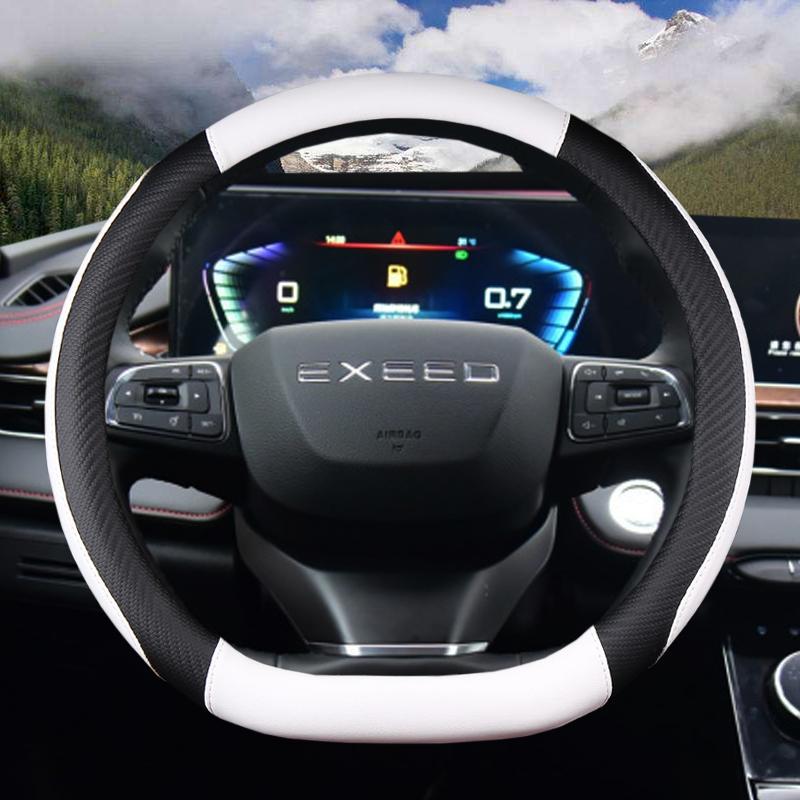 

Углеродное волокно + кожа D-образный чехол на руль автомобиля для Chery Exeed VX 2022 LX-2022 TXL-2022 Автоаксессуары