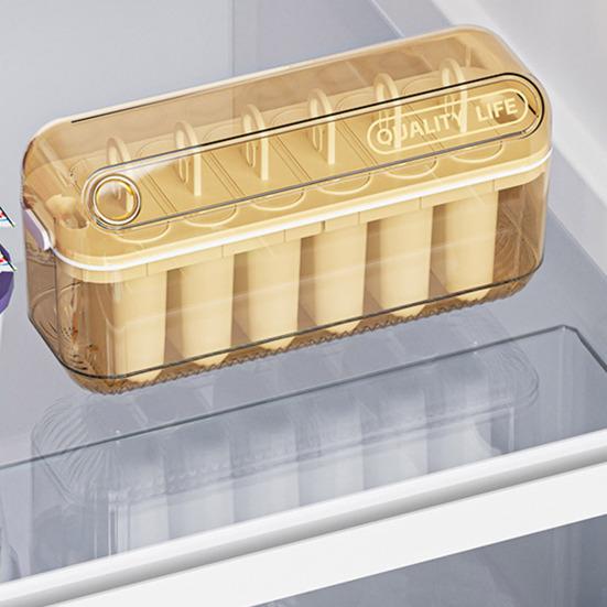 Forma para Picolé e Cubos de Gelo com Tampa Plástico Sem BPA Molde para Picolés Caseiros Armazenamento no Congelador Recipiente de Fácil Liberação Lavável na Lava-Louças Verão