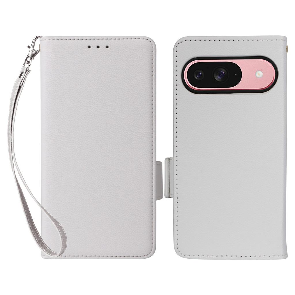 Für Google Pixel 10/10 Pro Hülle mit Handschlaufe Litschi-Textur PU-Leder Brieftasche Handyhülle