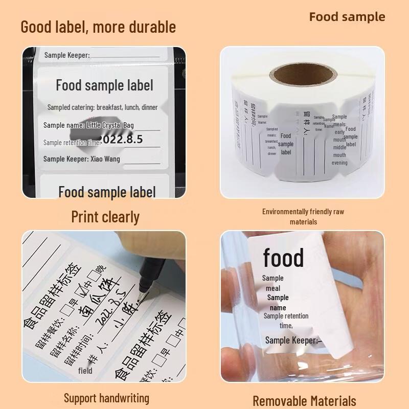 Food Sample Retention Label Stickers with Weight Field