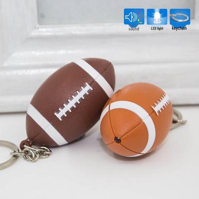 Cartoon Mini Rugby LED Light Sounding Keychain Accessory