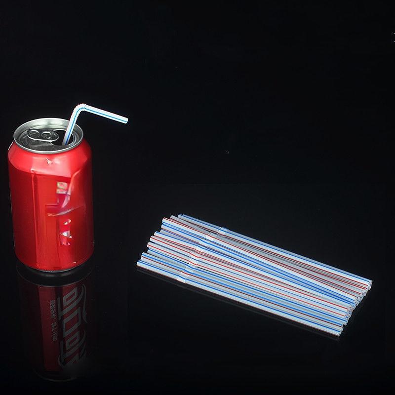 500Pcs Disposable Straws Individually Wrapped Single Stick Plastic Bubble Milk Tea Juice Coarse Bend Party Rainbow Straw