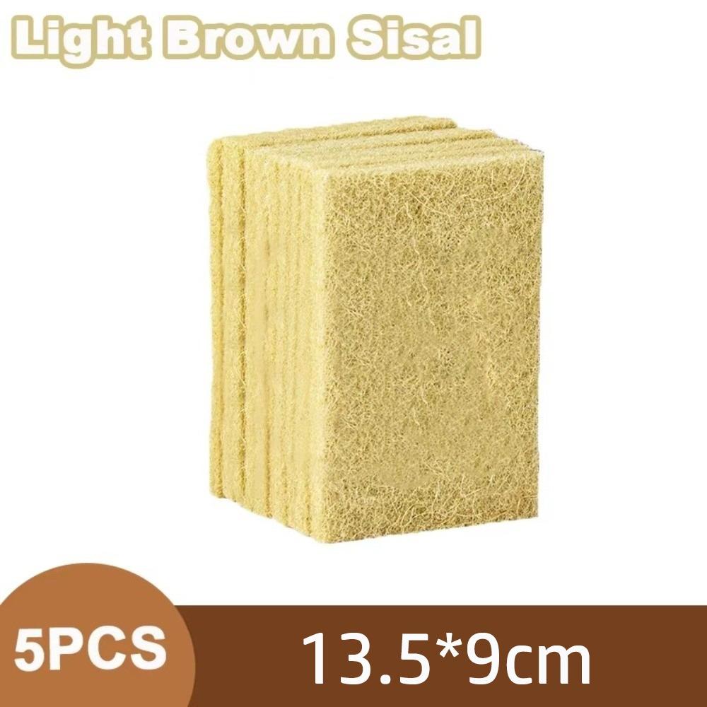 

5pcs Sisal Fiber Sisal Dishwashing Sponge Eco-friendly Durable Microfiber Cleaning Cloth Reusable Natural Kitchen Sponge