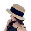 New summer women's flat top hat, thin hat, fashionable and simple outdoor sunshade vacation beach hat
