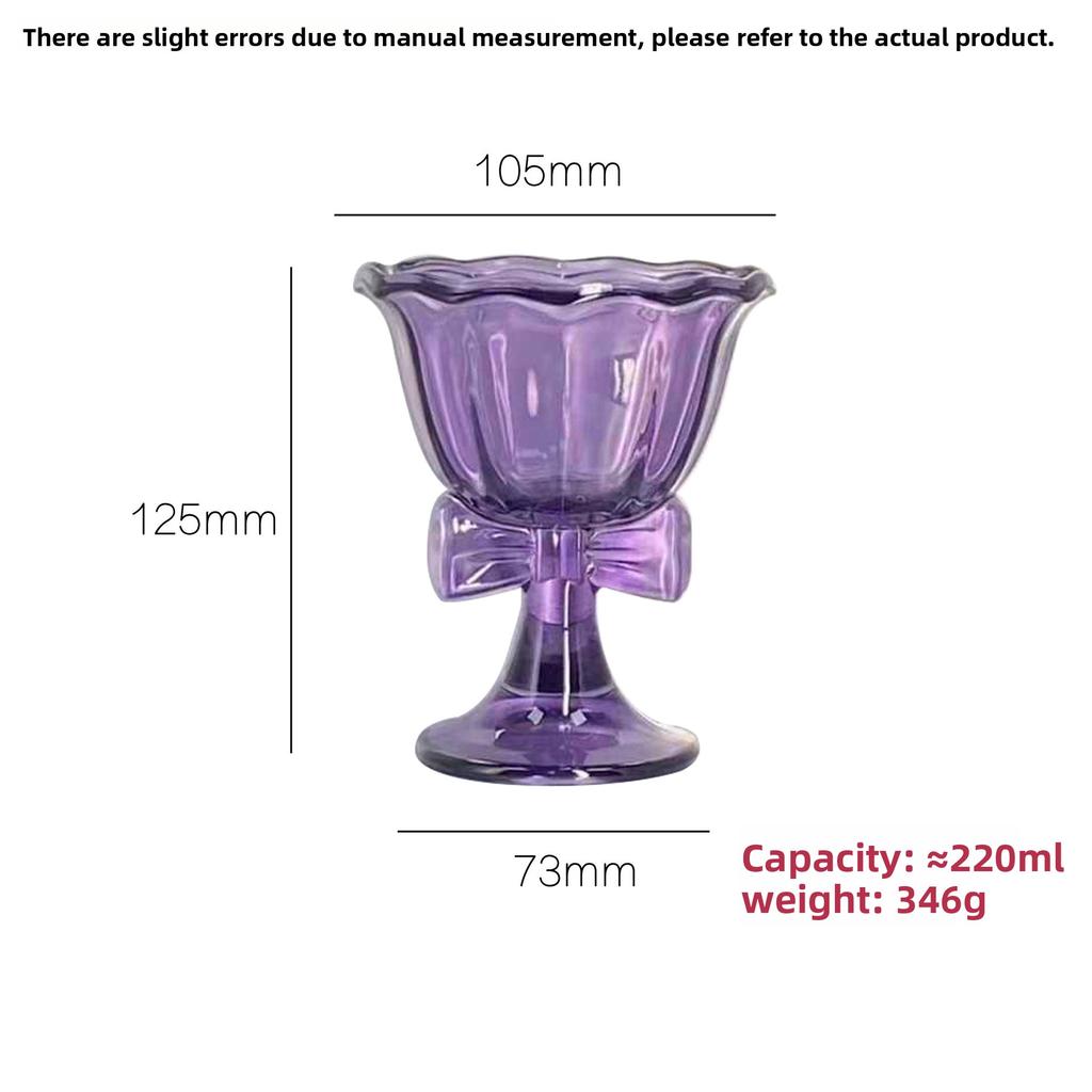 Bow Ice Cream Cup Elegant Butterfly Juice Milkshake Glass Cup
